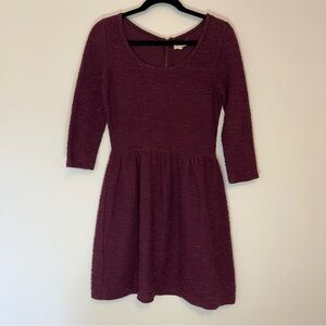 Maison Jules Deep Purple/Burgundy Knit Mini Dress with Gold Sparkles Size M